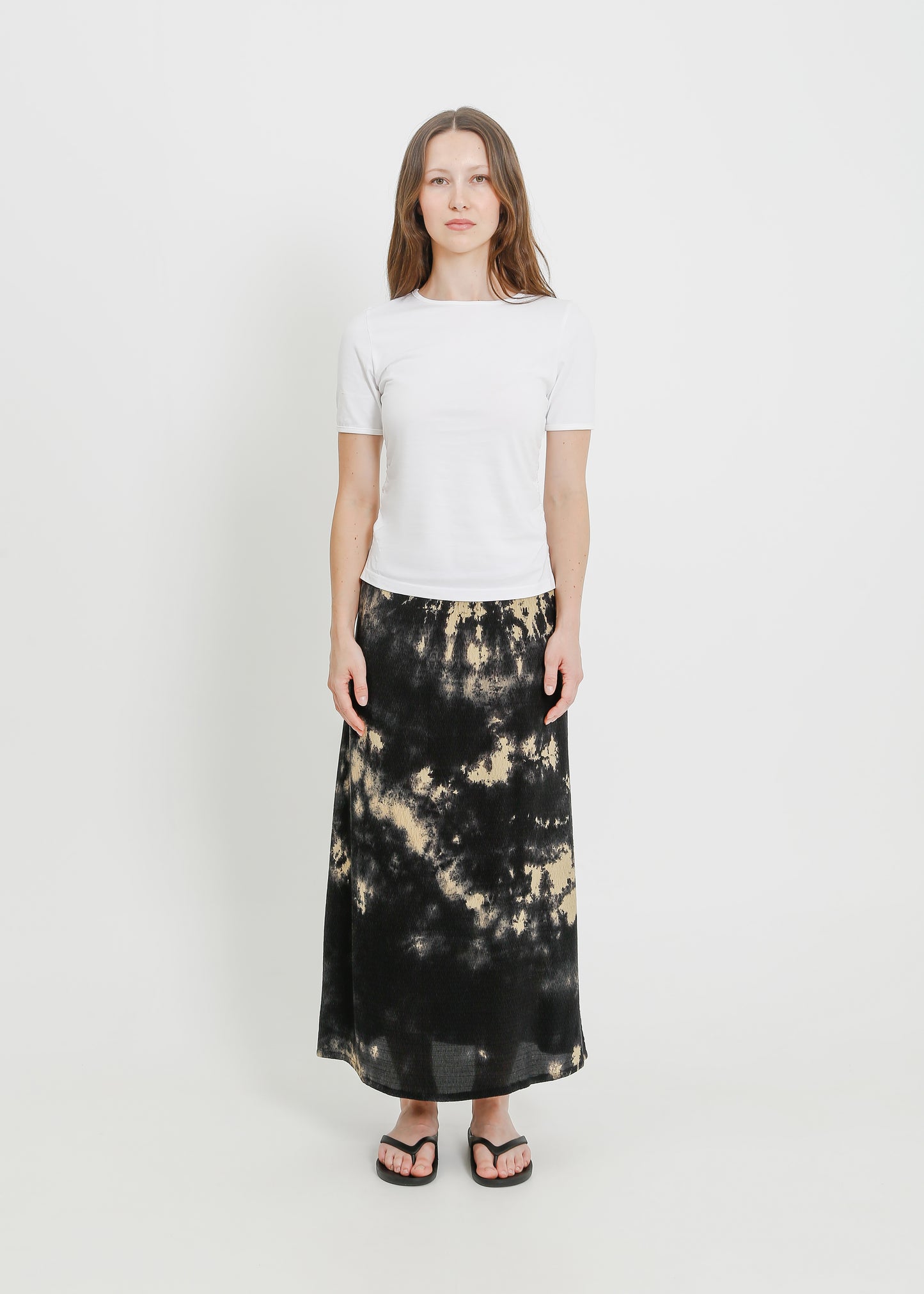 LEAH SKIRT / INK-BEIGE