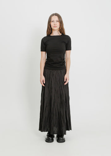 MIETTA PLEAT SKIRT / BLACK