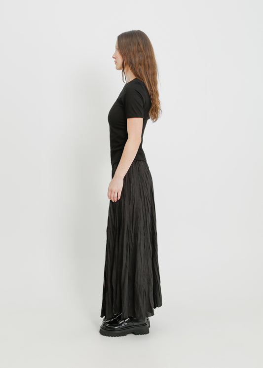 MIETTA PLEAT SKIRT / BLACK