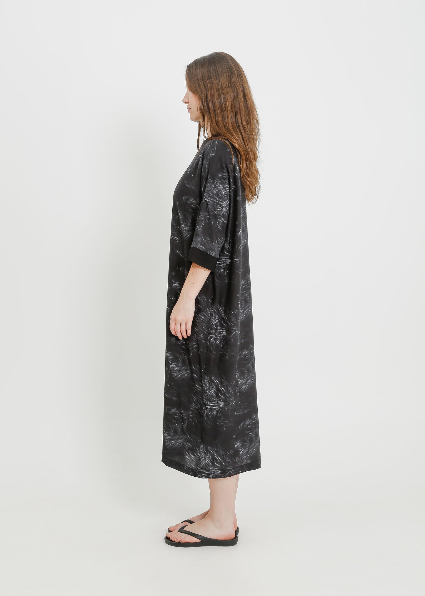 PHOEBE DRESS / BLACK FUR