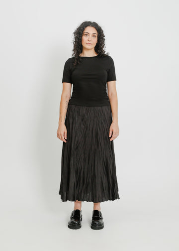 MIETTA PLEAT SKIRT / BLACK