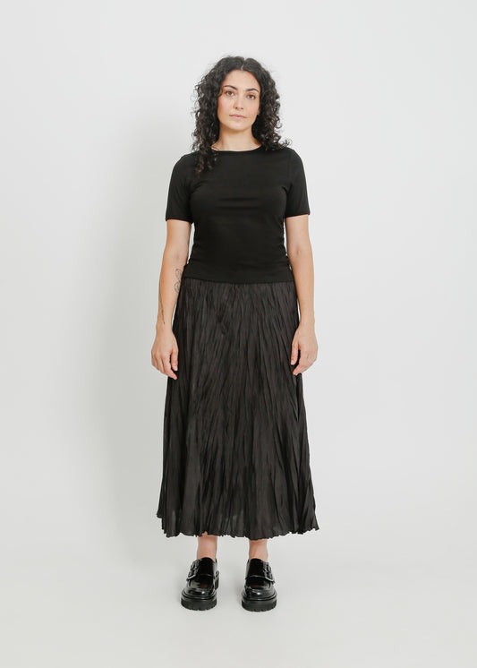 MIETTA PLEAT SKIRT / BLACK