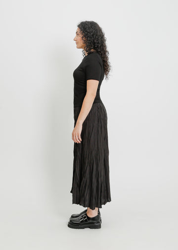 MIETTA PLEAT SKIRT / BLACK