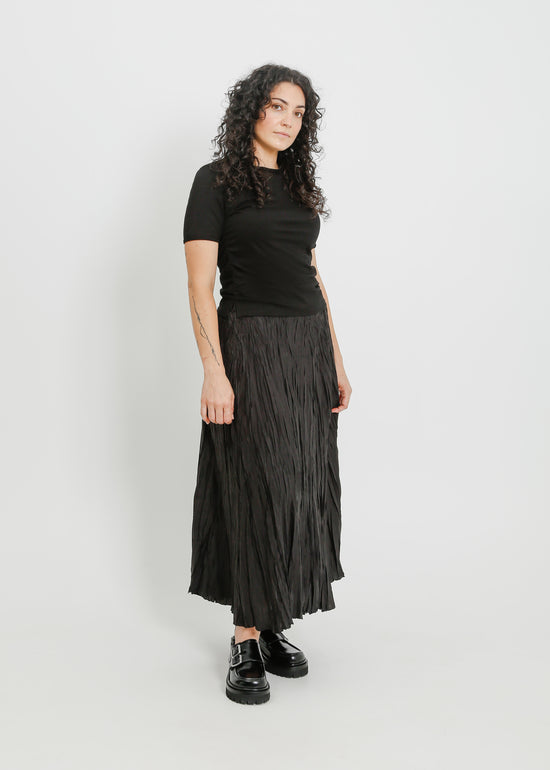 MIETTA PLEAT SKIRT / BLACK