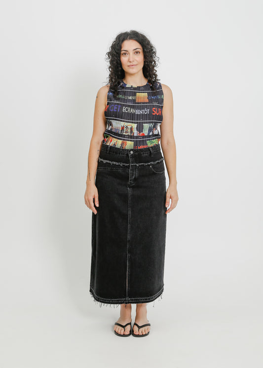 INDIO DENIM SKIRT / BLACK