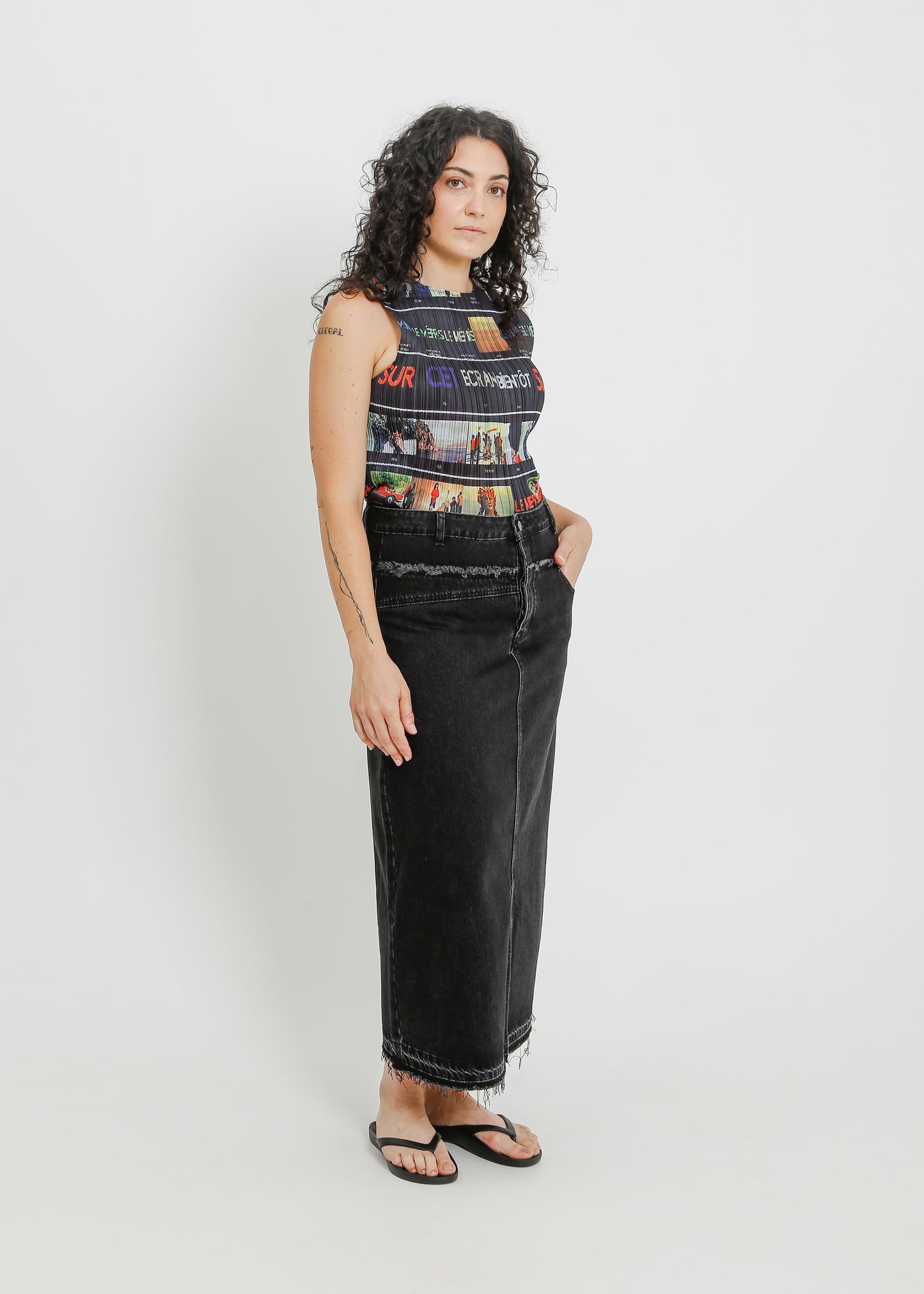 INDIO DENIM SKIRT / BLACK