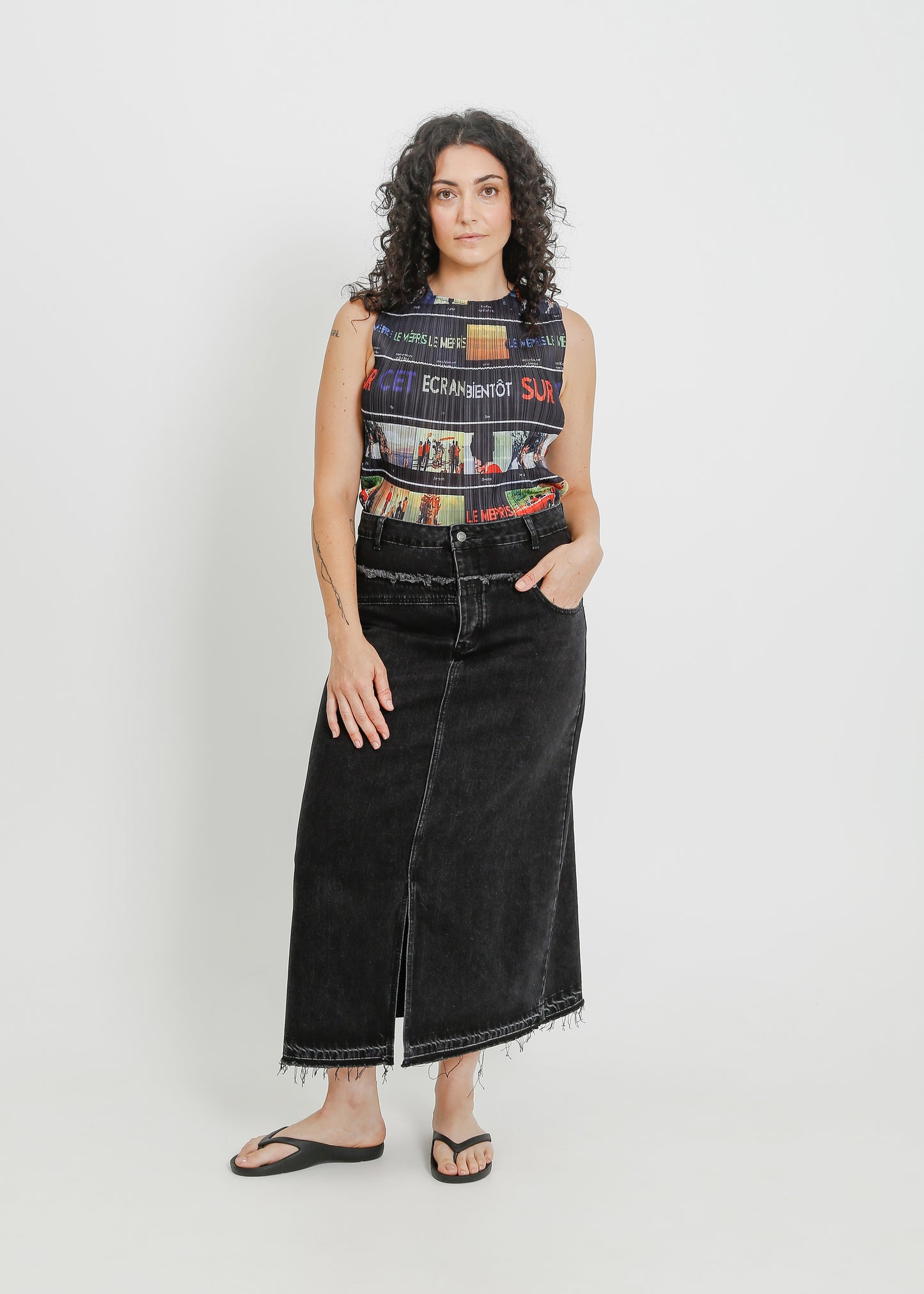 INDIO DENIM SKIRT / BLACK