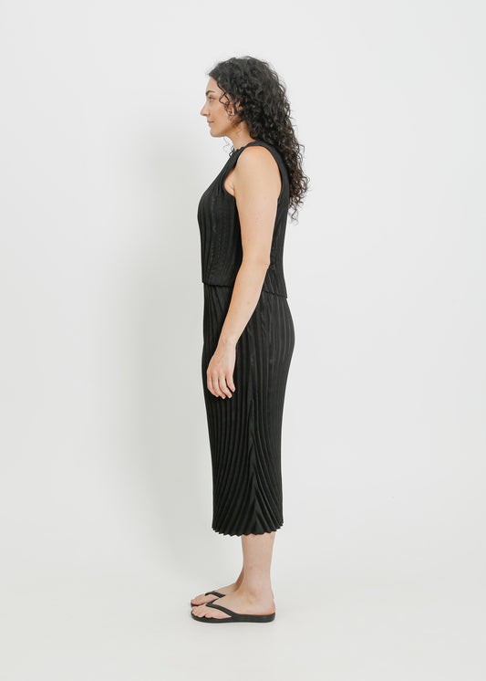 BRYCE PLEAT SKIRT / BLACK