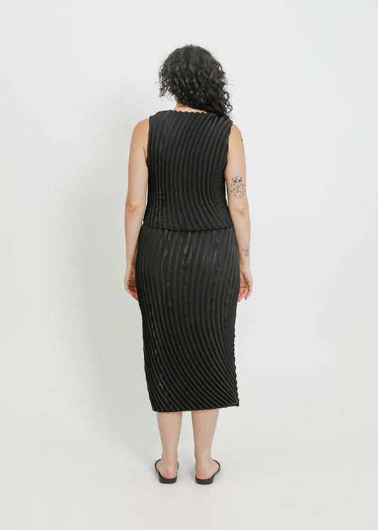 BRYCE PLEAT SKIRT / BLACK