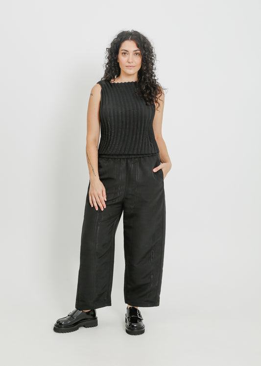 CORI PLEAT TOP / BLACK