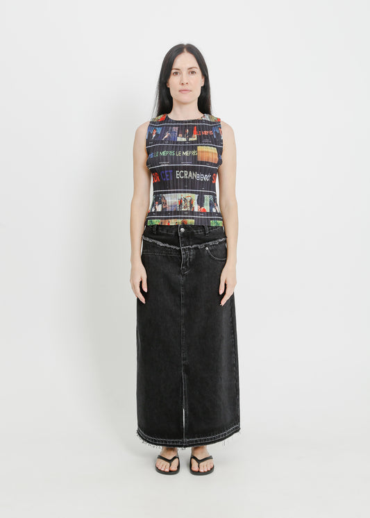 INDIO DENIM SKIRT / BLACK