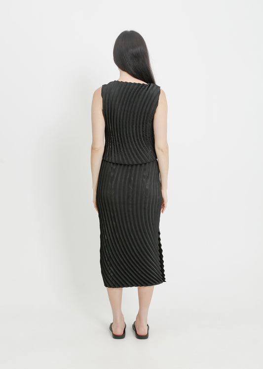 BRYCE PLEAT SKIRT / BLACK