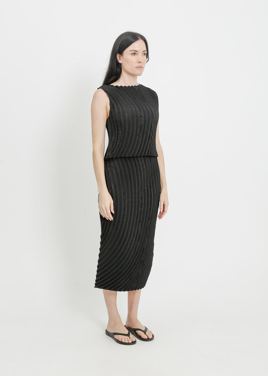 BRYCE PLEAT SKIRT / BLACK