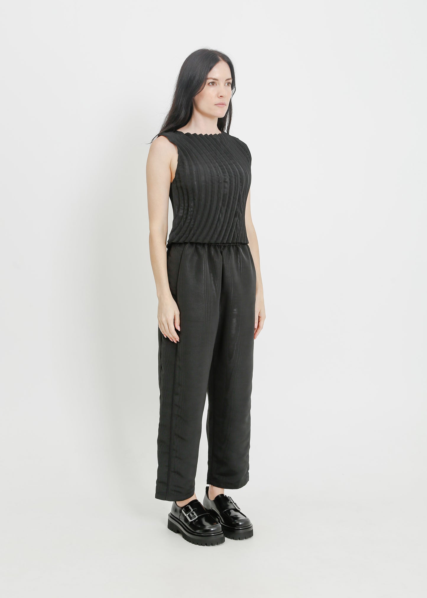 CORI PLEAT TOP / BLACK