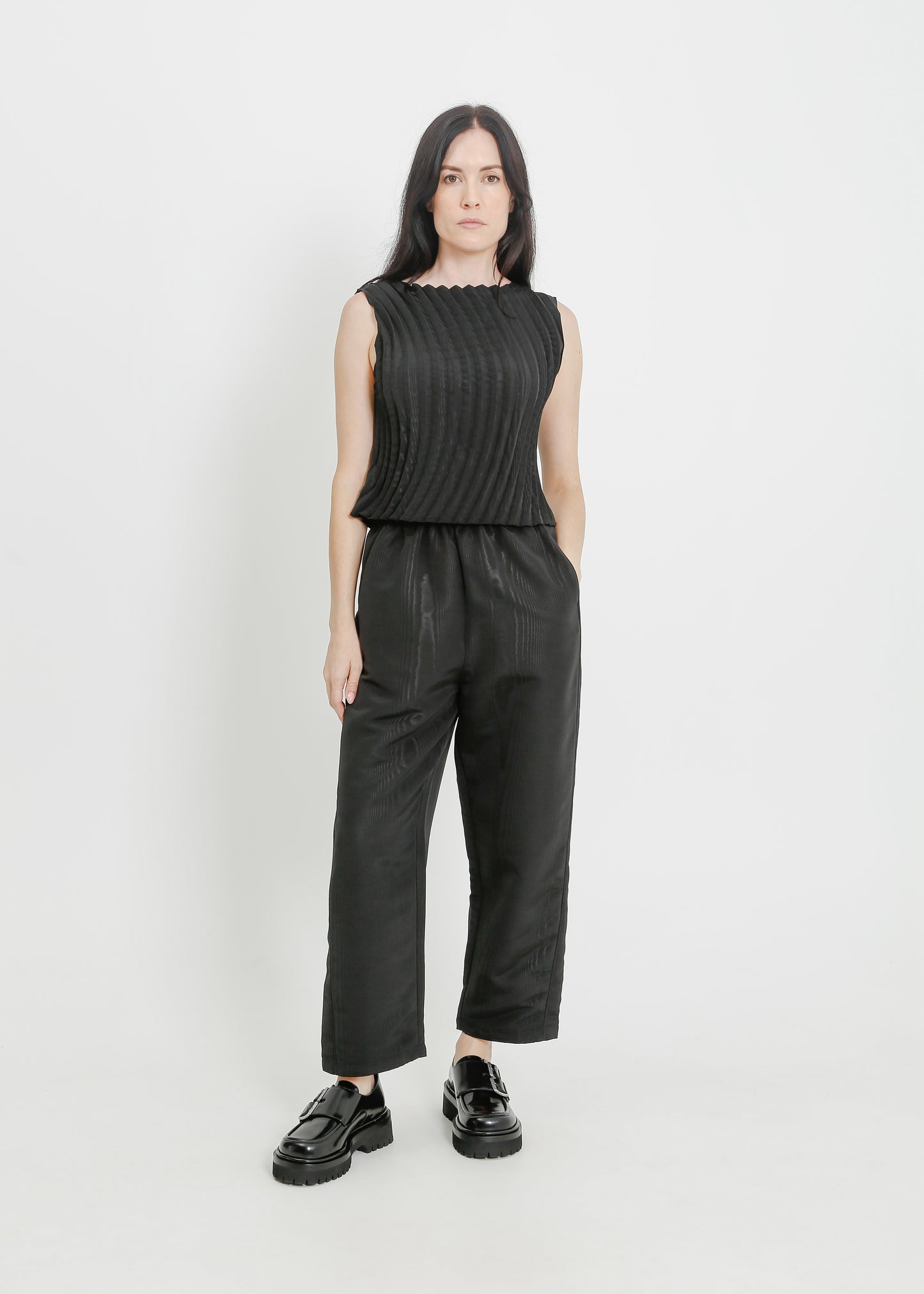 CORI PLEAT TOP / BLACK