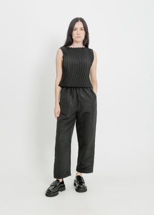 CORI PLEAT TOP / BLACK