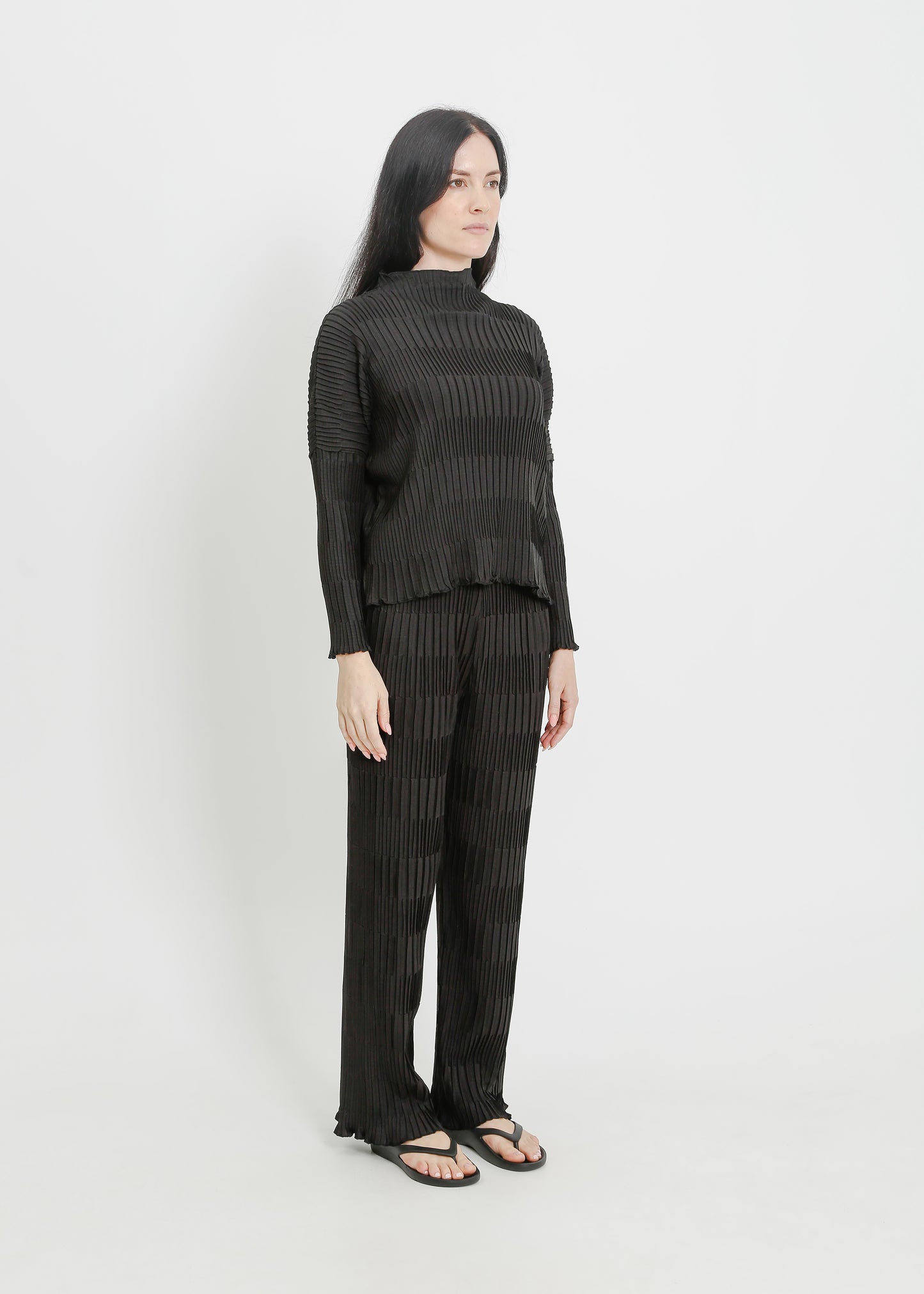 NOLAN PLEAT TOP / BLACK