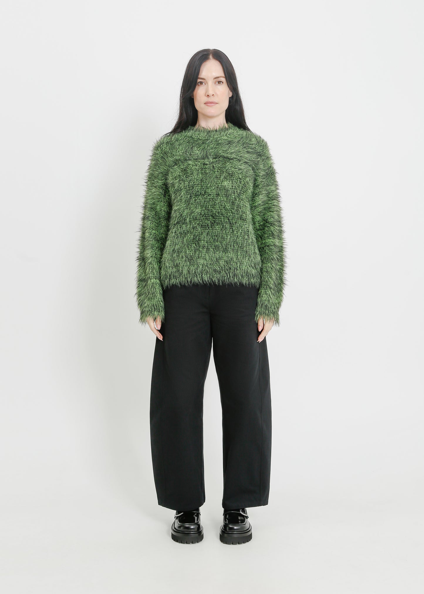 THEO KNIT SWEAT / BLACK-GREEN