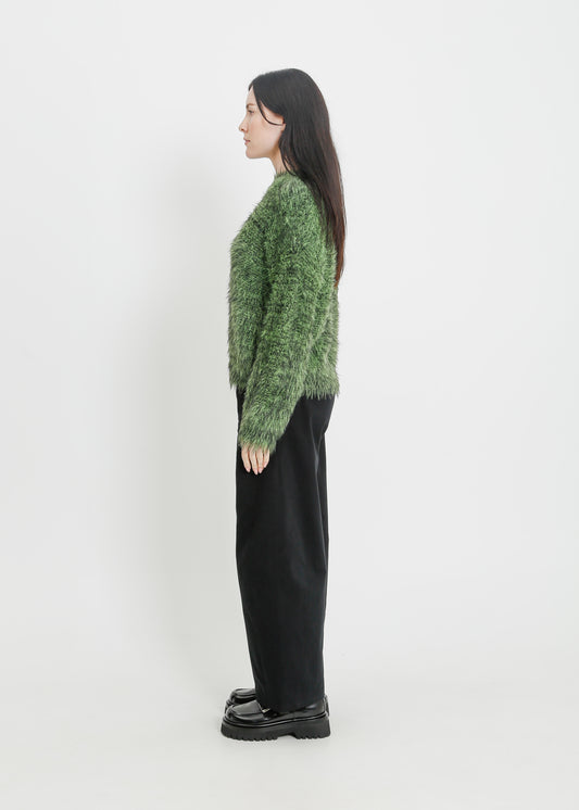 THEO KNIT SWEAT / BLACK-GREEN