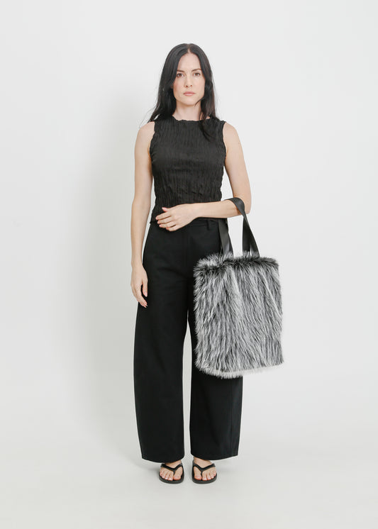 TEMIN FUR TOTE / BLACK-WHITE FUR