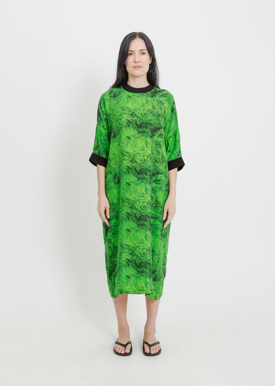 PHOEBE DRESS / GREEN FUR