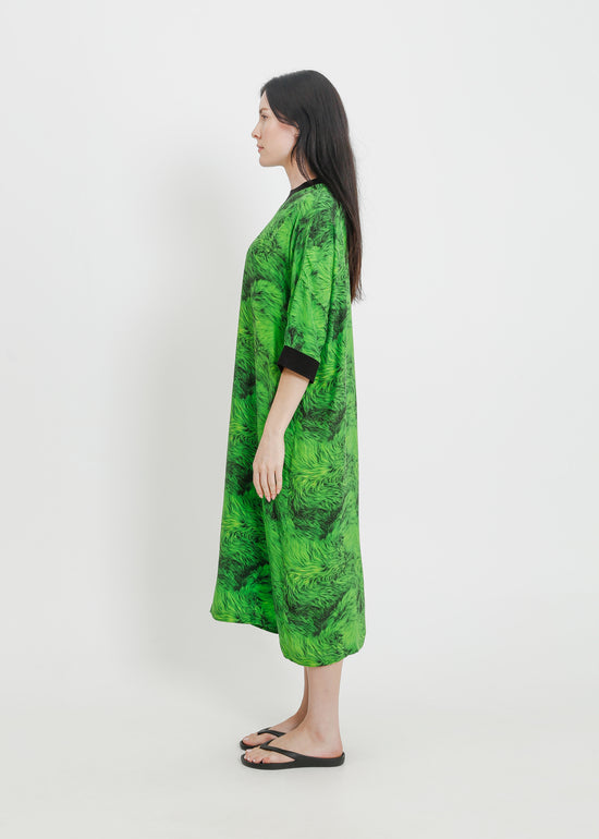 PHOEBE DRESS / GREEN FUR