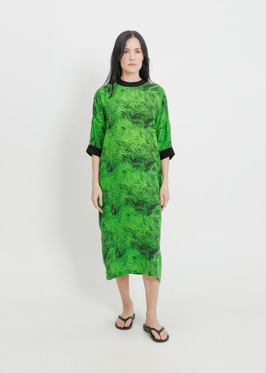 PHOEBE DRESS / GREEN FUR