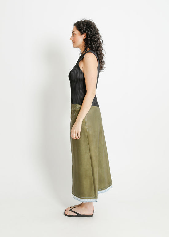 INDIO DENIM SKIRT / KHAKI