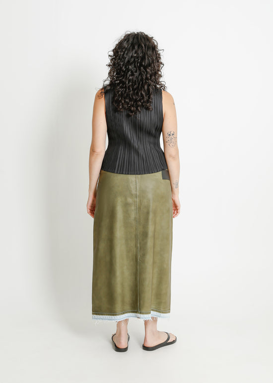 INDIO DENIM SKIRT / KHAKI