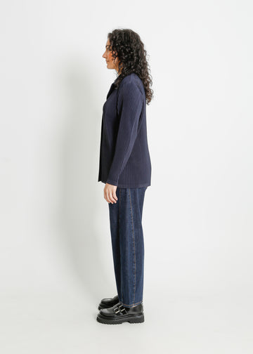 HARRIET PLEAT BLAZER / NAVY