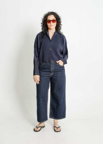 MADDY PLEAT JACKET / NAVY