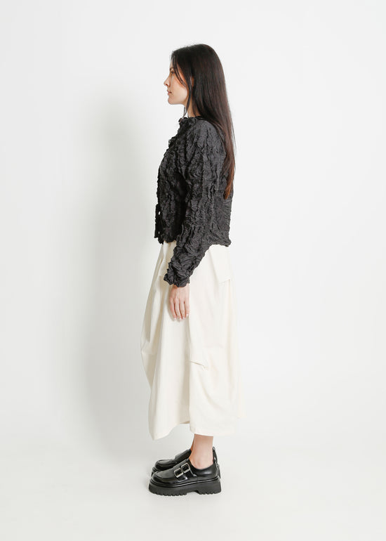 LULU PLEAT JACKET / BLACK