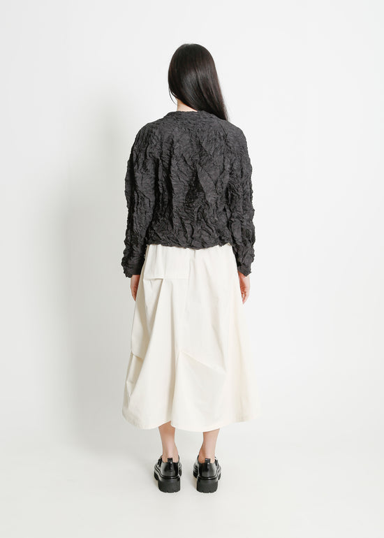 LULU PLEAT JACKET / BLACK