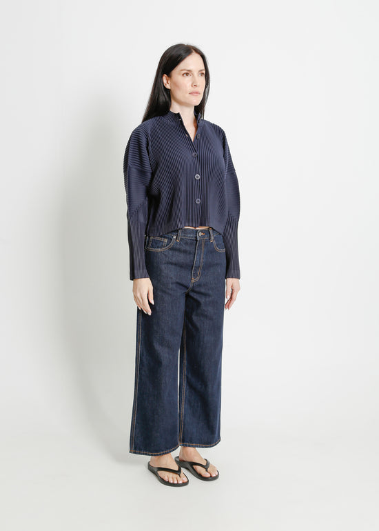 MADDY PLEAT JACKET / NAVY