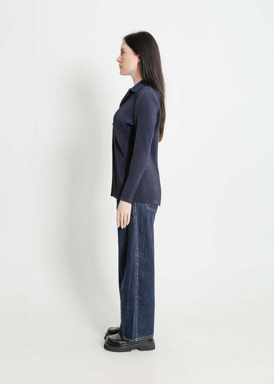 HARRIET PLEAT BLAZER / NAVY