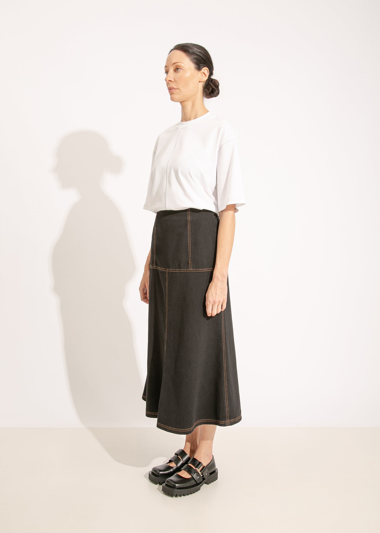 W24 | ATHENA DENIM SKIRT / BLACK