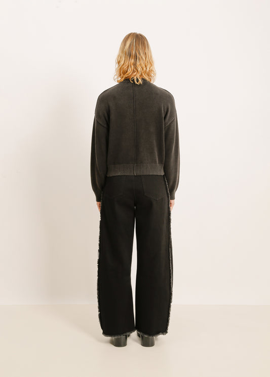 W24 | LENNY KNIT SWEAT / BLACK WASH