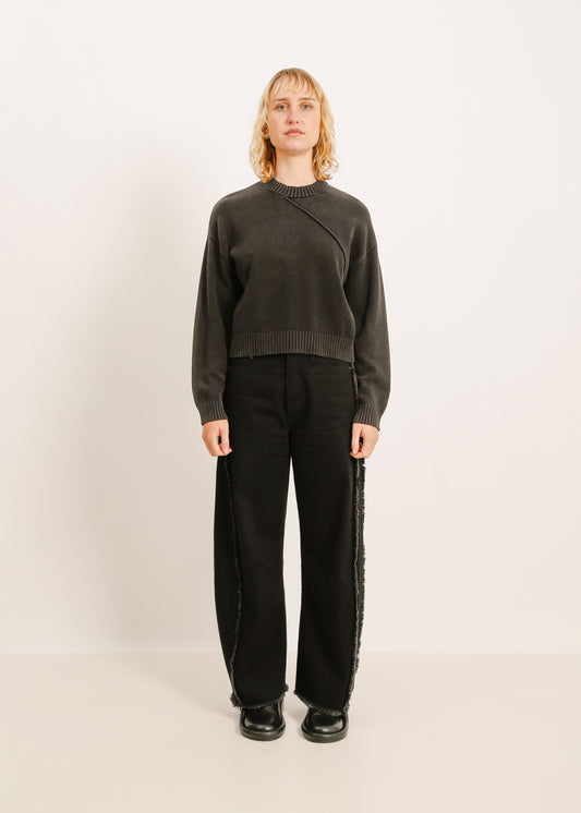 W24 | LENNY KNIT SWEAT / BLACK WASH