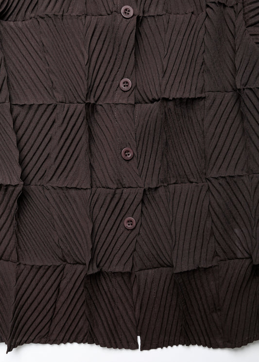 IRA PLEAT CARDI / CHOCOLATE