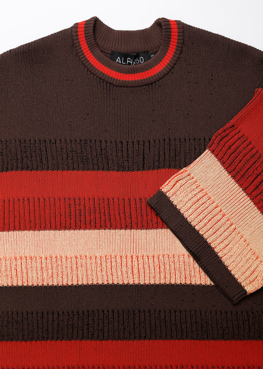 MERRICK KNIT TEE / POPPY-CHOCOLATE-LEMONADE