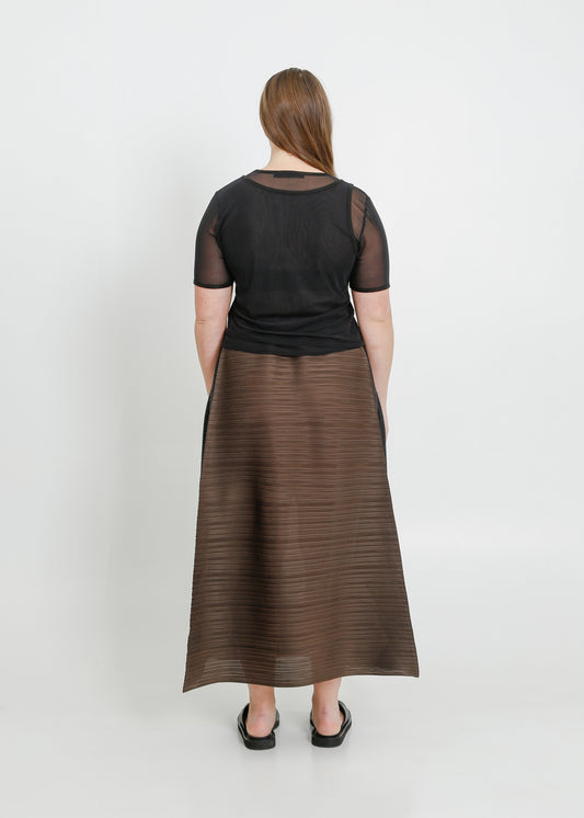 BRISTOL SKIRT  / CHOCOLATE-BLACK