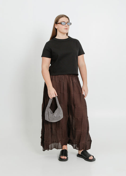 ATLEY PLEAT CULOTTE  / CHOCOLATE