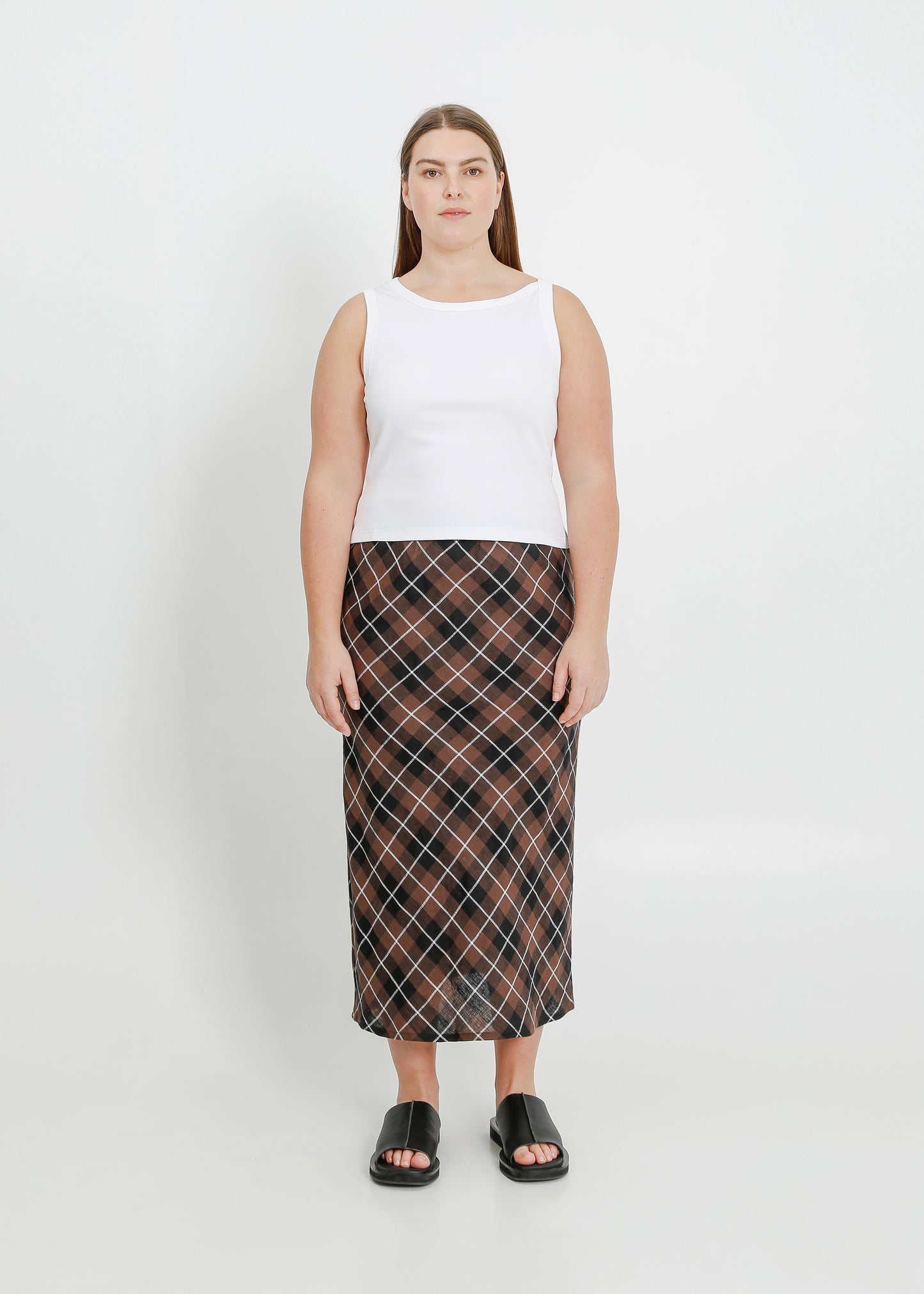 GEORGIA SKIRT / CHOCOLATE-BLACK-WHITE