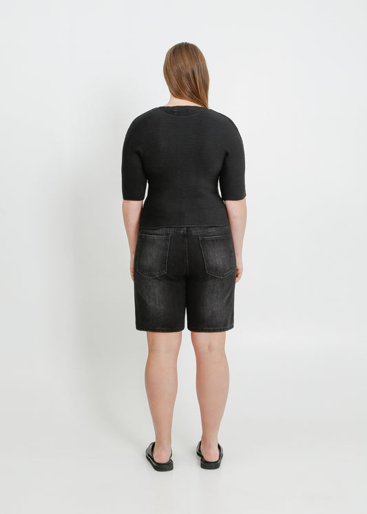 CARSON DENIM SHORT / BLACK