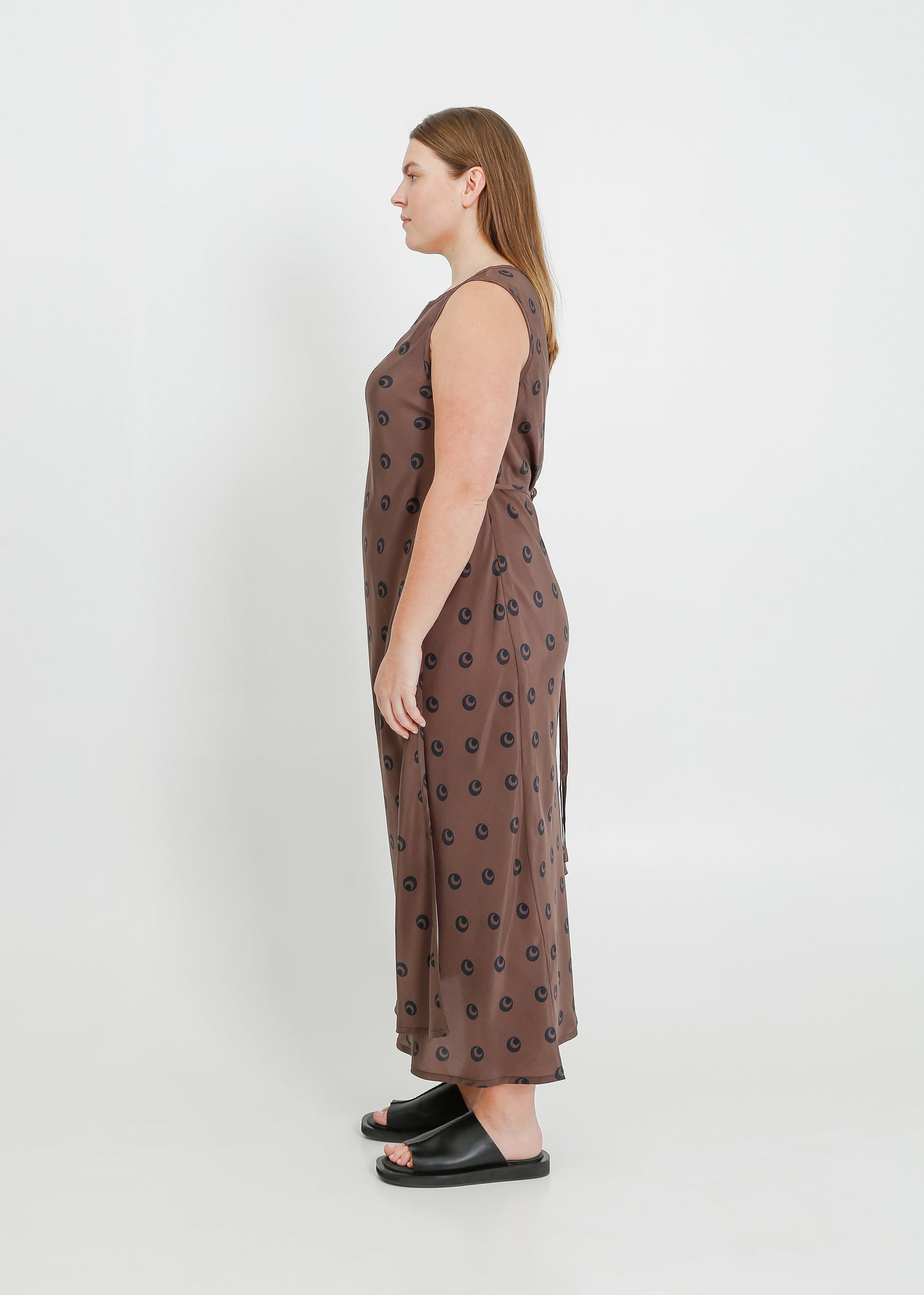 LAYNE DRESS / MOCHA-BLACK