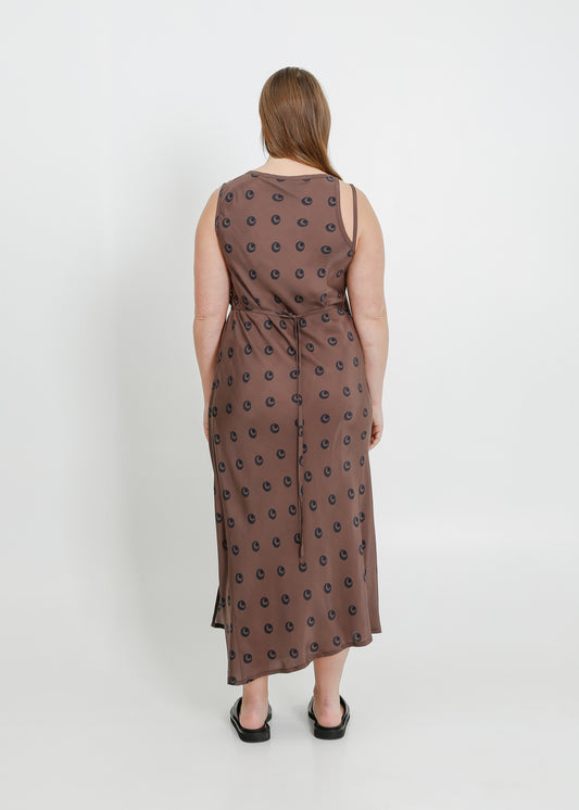 LAYNE DRESS / MOCHA-BLACK