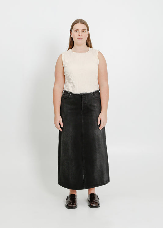 REIGN DENIM SKIRT / BLACK