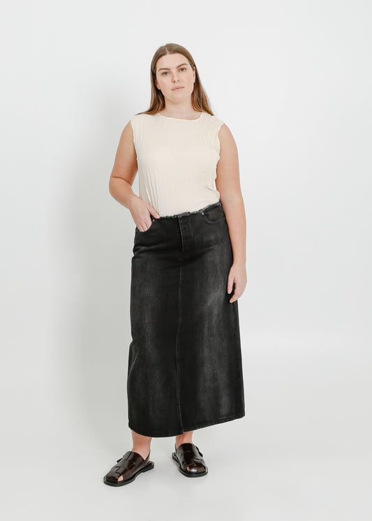 REIGN DENIM SKIRT / BLACK