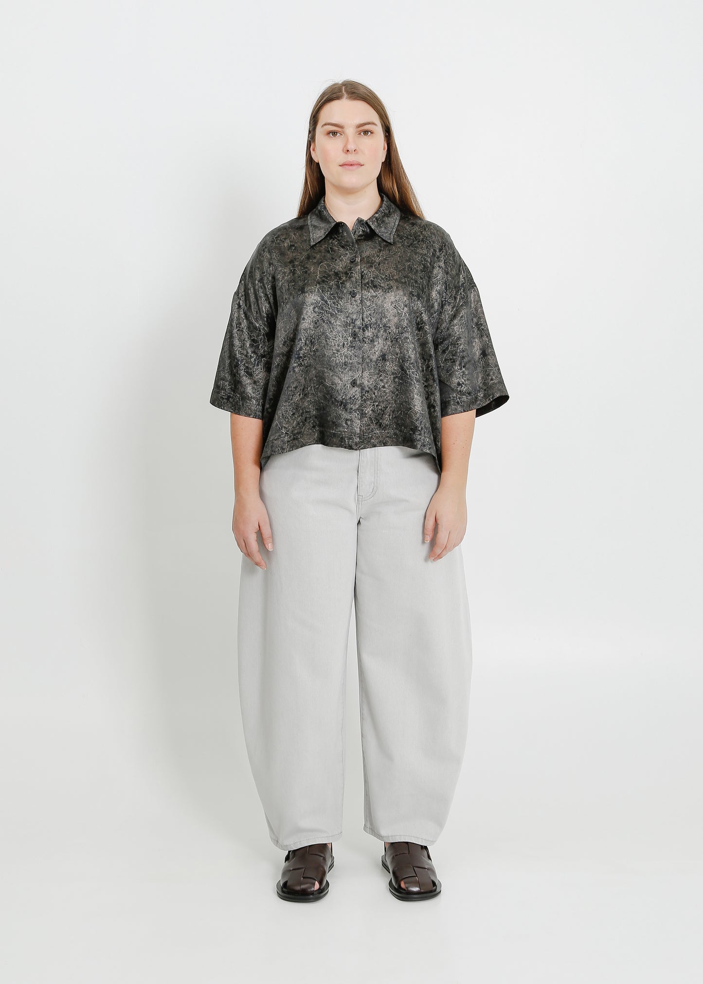 JANE SHIRT / BLACK-BONE