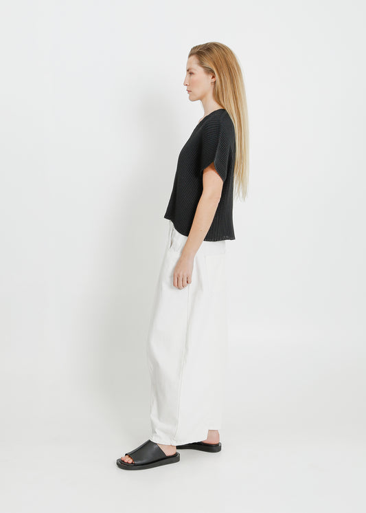 WAVERLY PLEAT TOP / BLACK